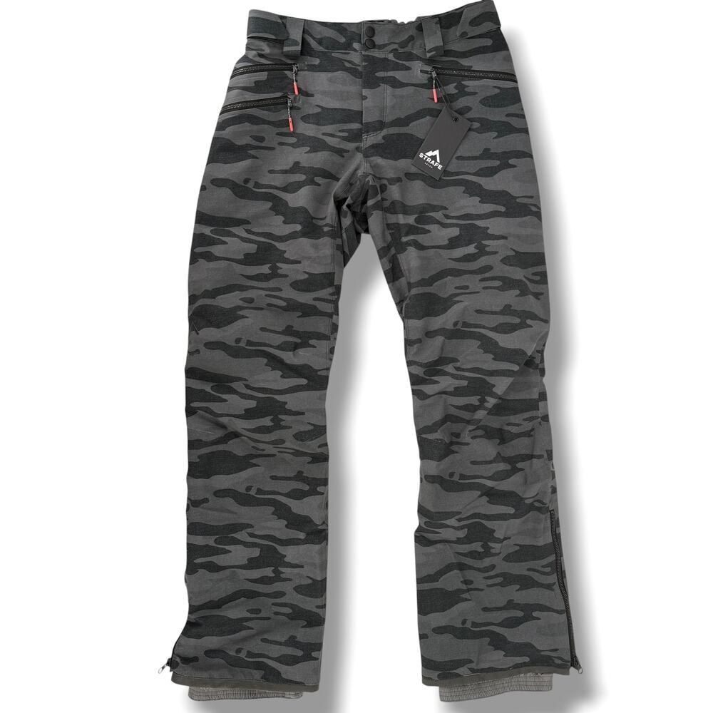 Strafe Pika Distressed Camo Print Ski Snowboarding Pants Womens Sz L Recon 2L